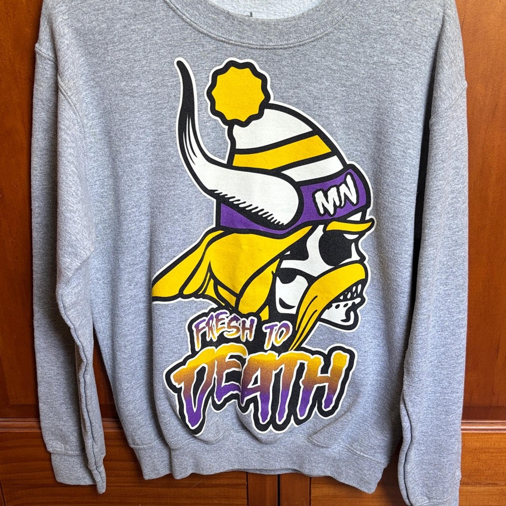 Gray Graphic Crewneck Sweater
